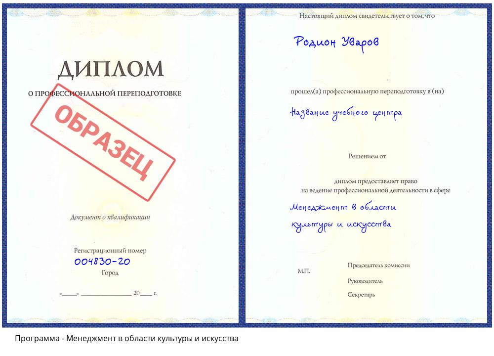 Менеджмент в области культуры и искусства Туймазы